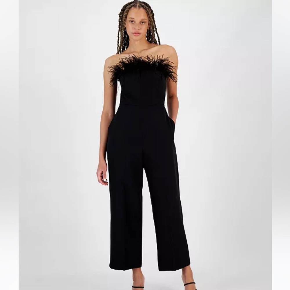 New Sam Edelman Feather Trimmed Jumpsuit
